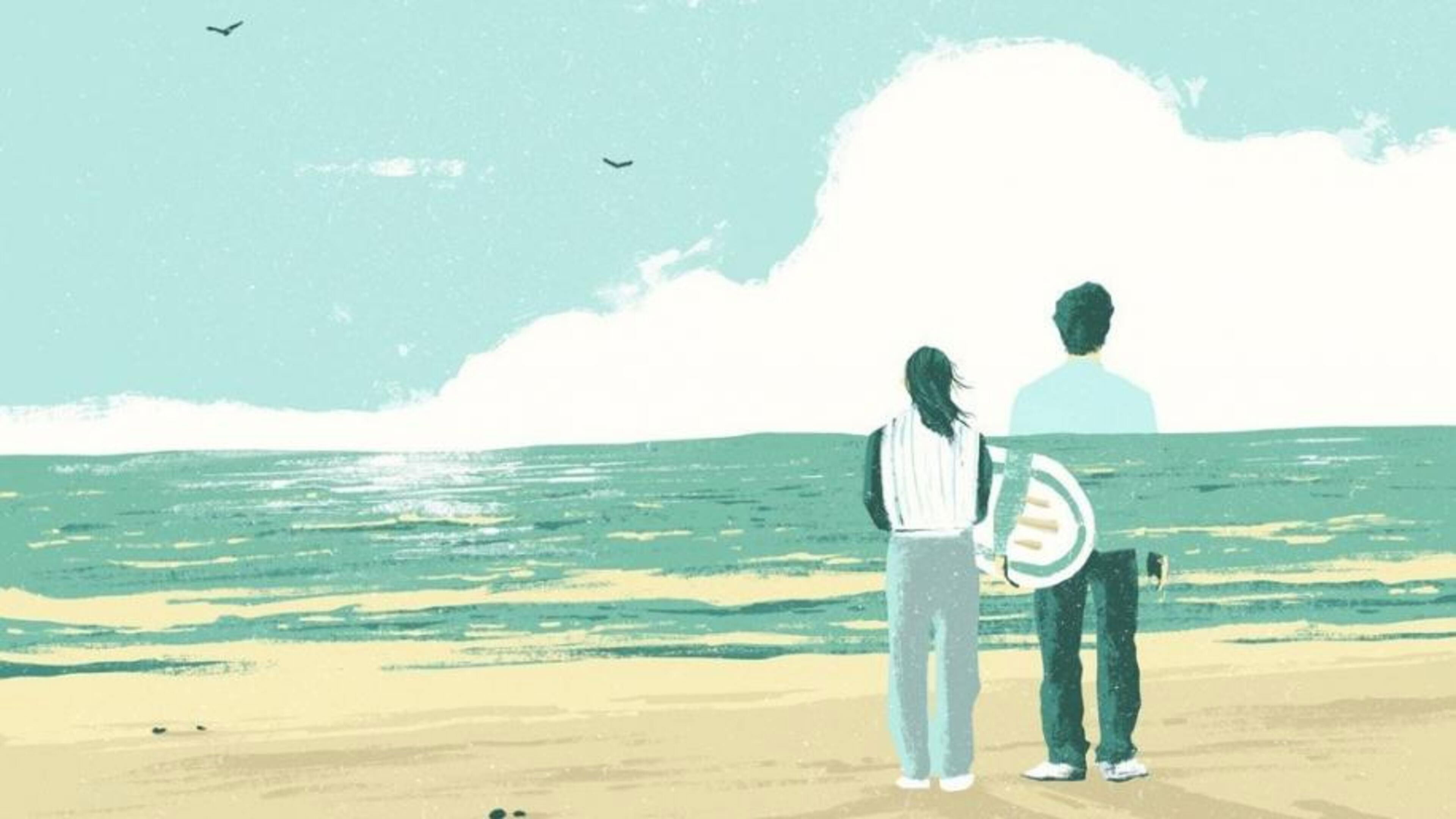 A Scene at the Sea Background