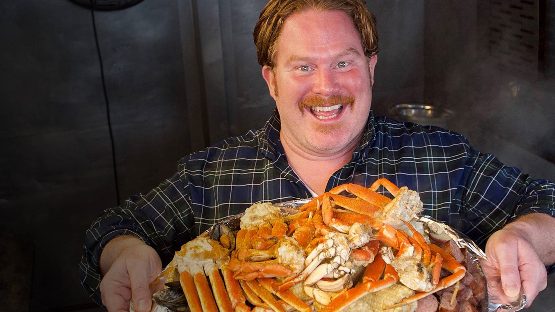 Man v. Food Background