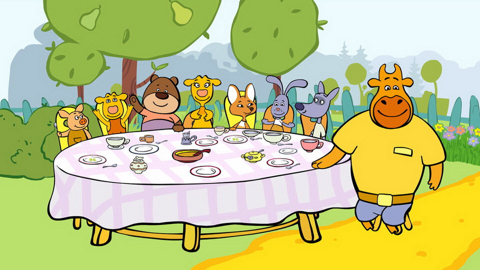 Оранжевая корова Background