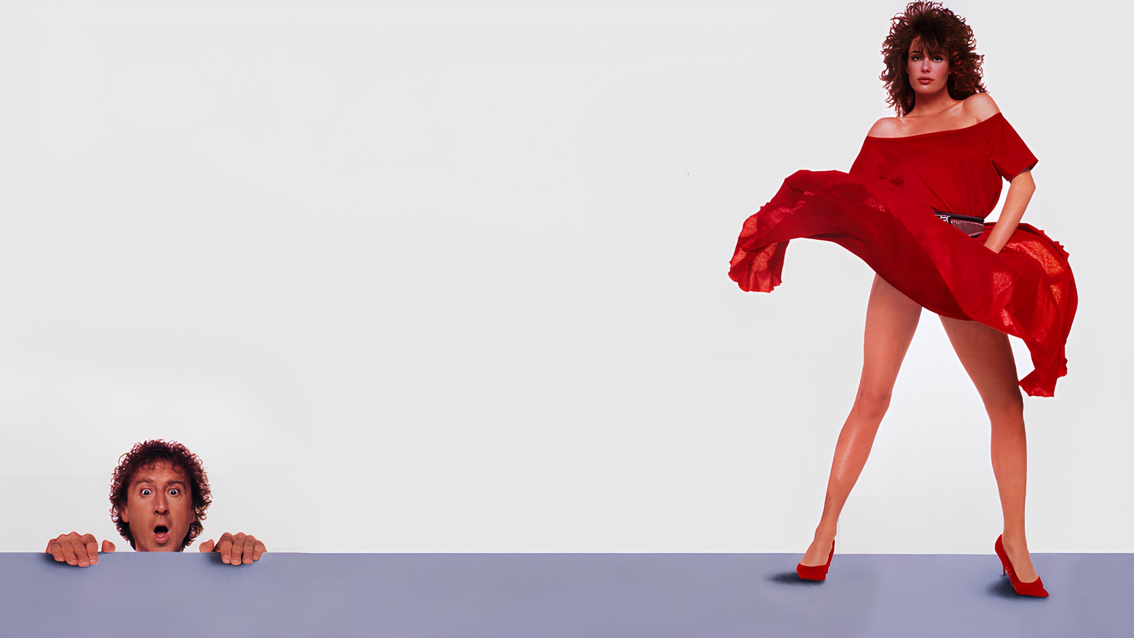 The Woman in Red Background