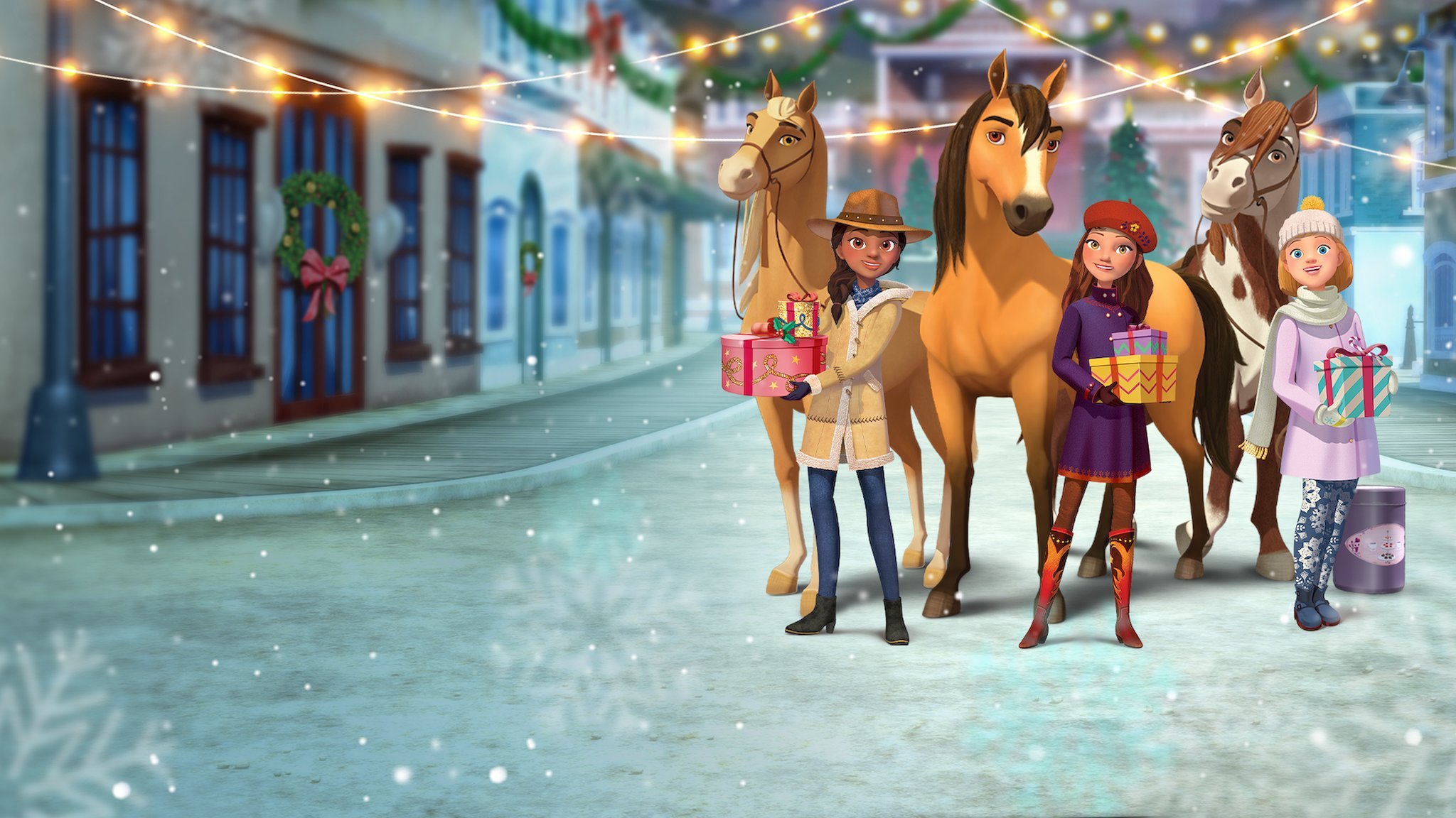 Spirit Riding Free: Spirit of Christmas Background