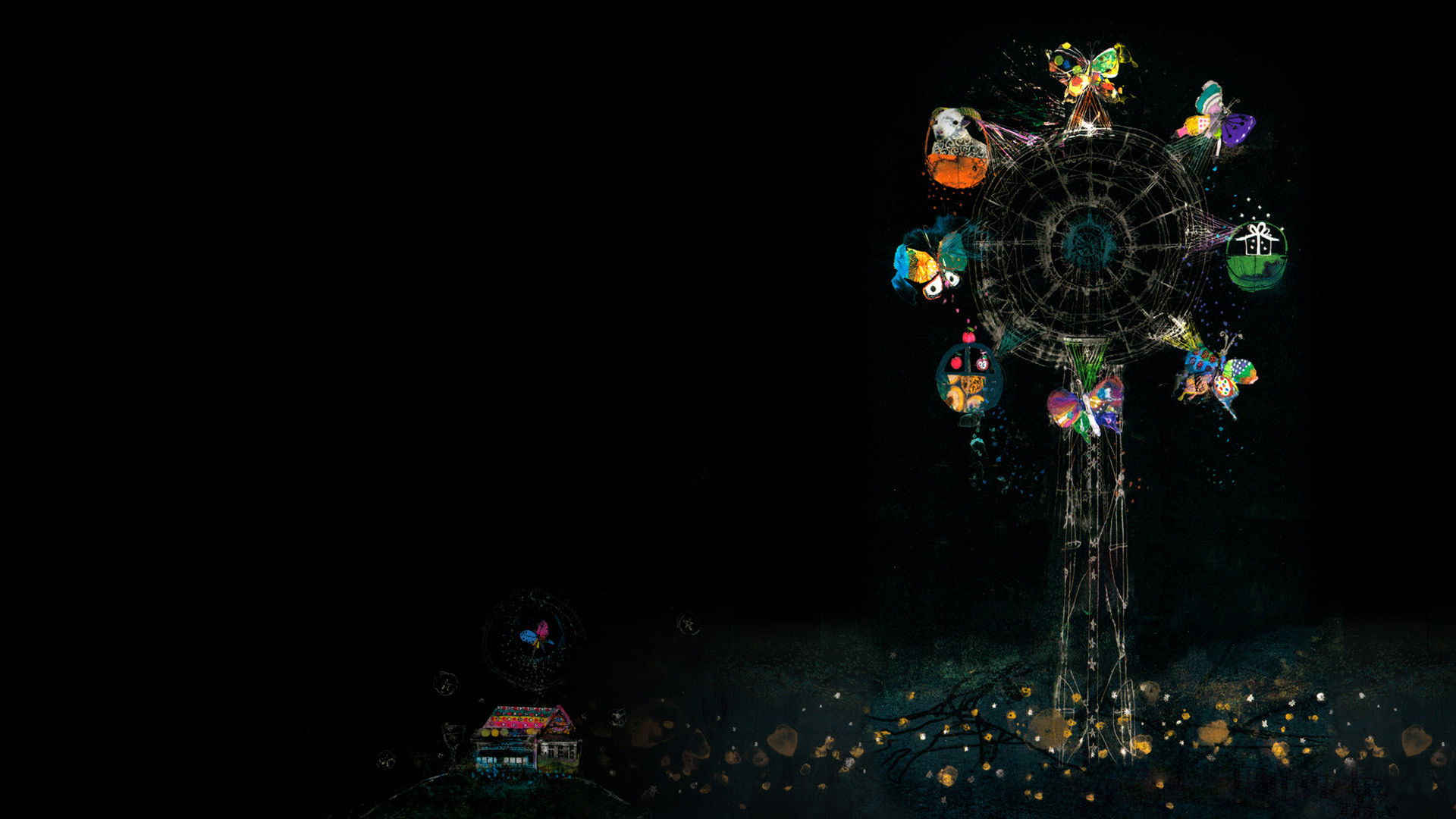 Midnight Ferris Wheel Background