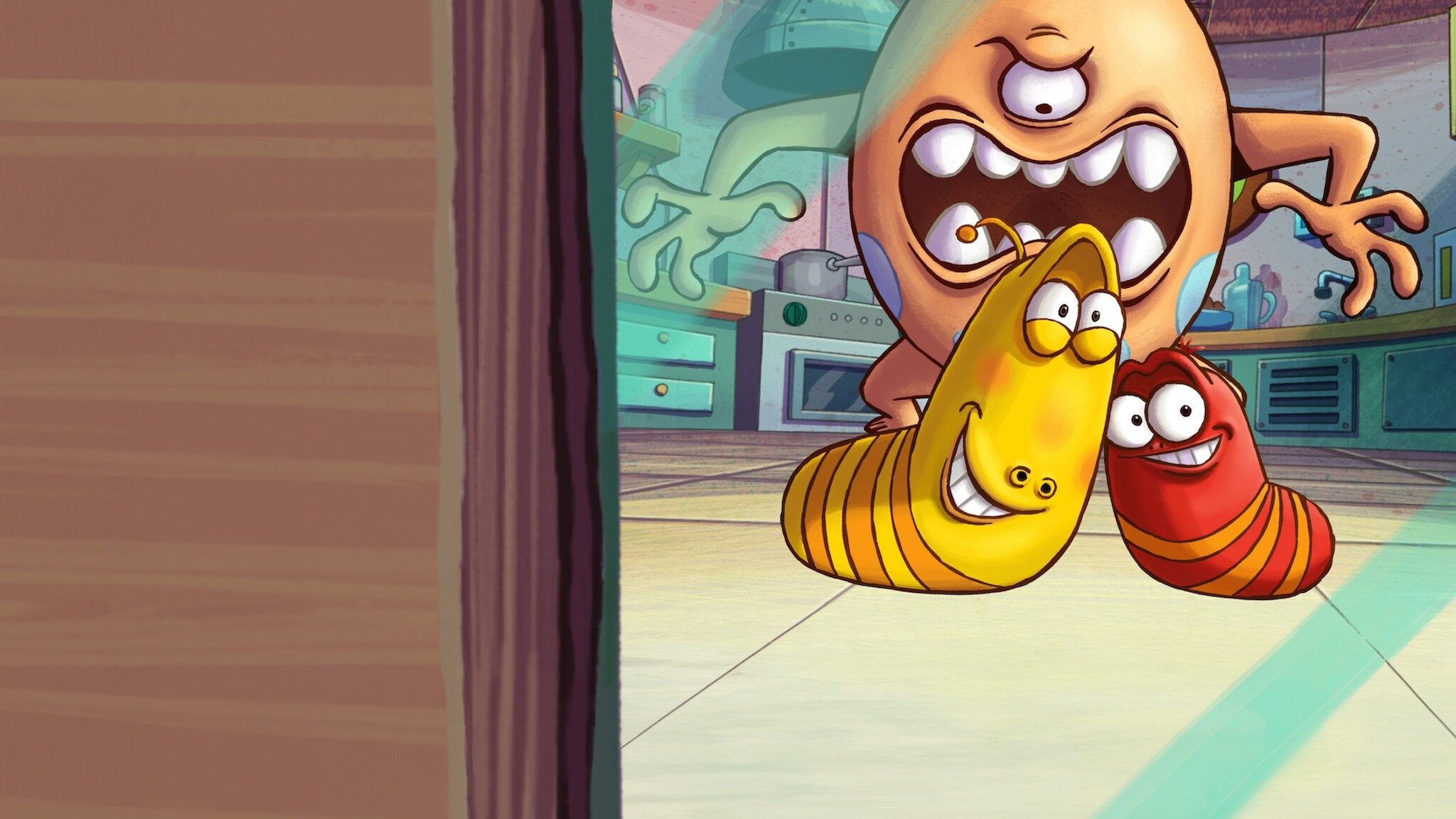 Larva in Mars Background