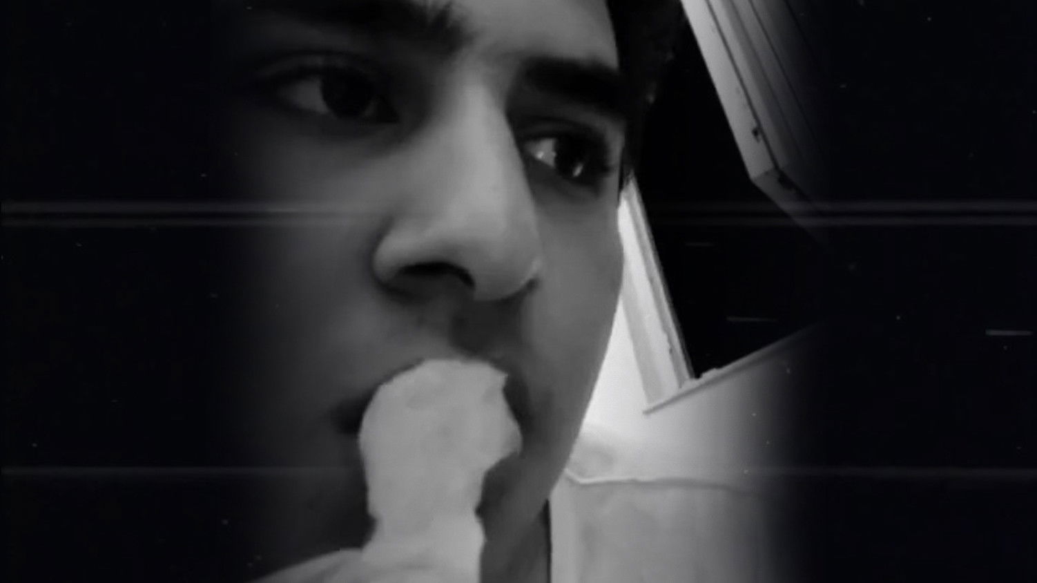 Potato Eats Fried Potatoes at Night Background