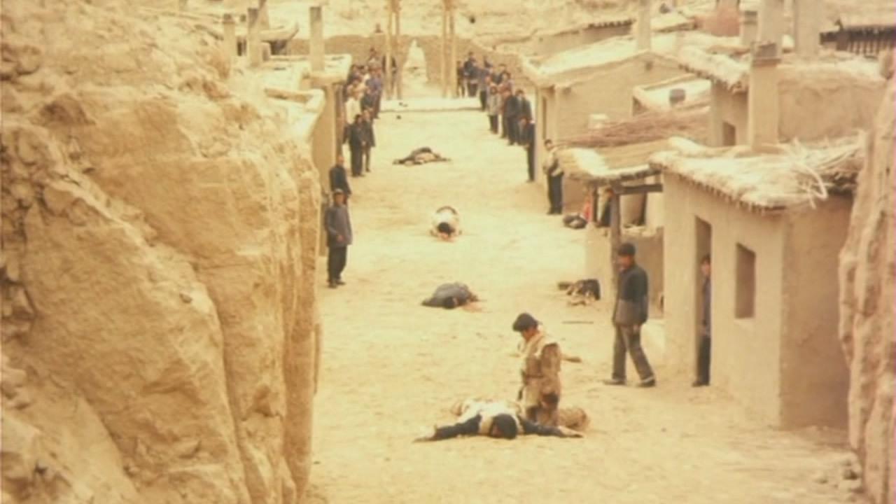 The Swordsman in Double Flag Town Background