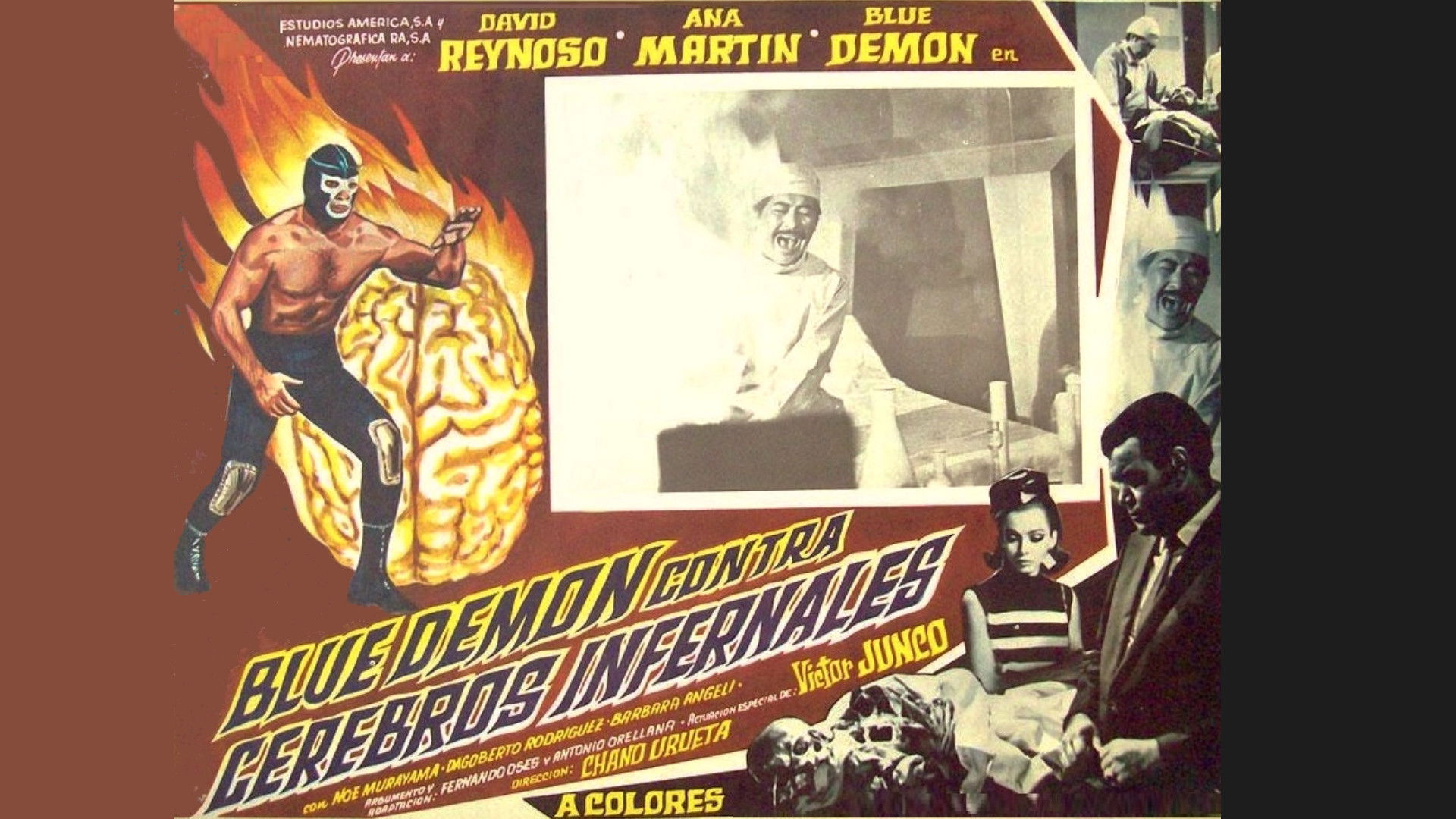 Blue Demon contra Cerebros Infernales Background
