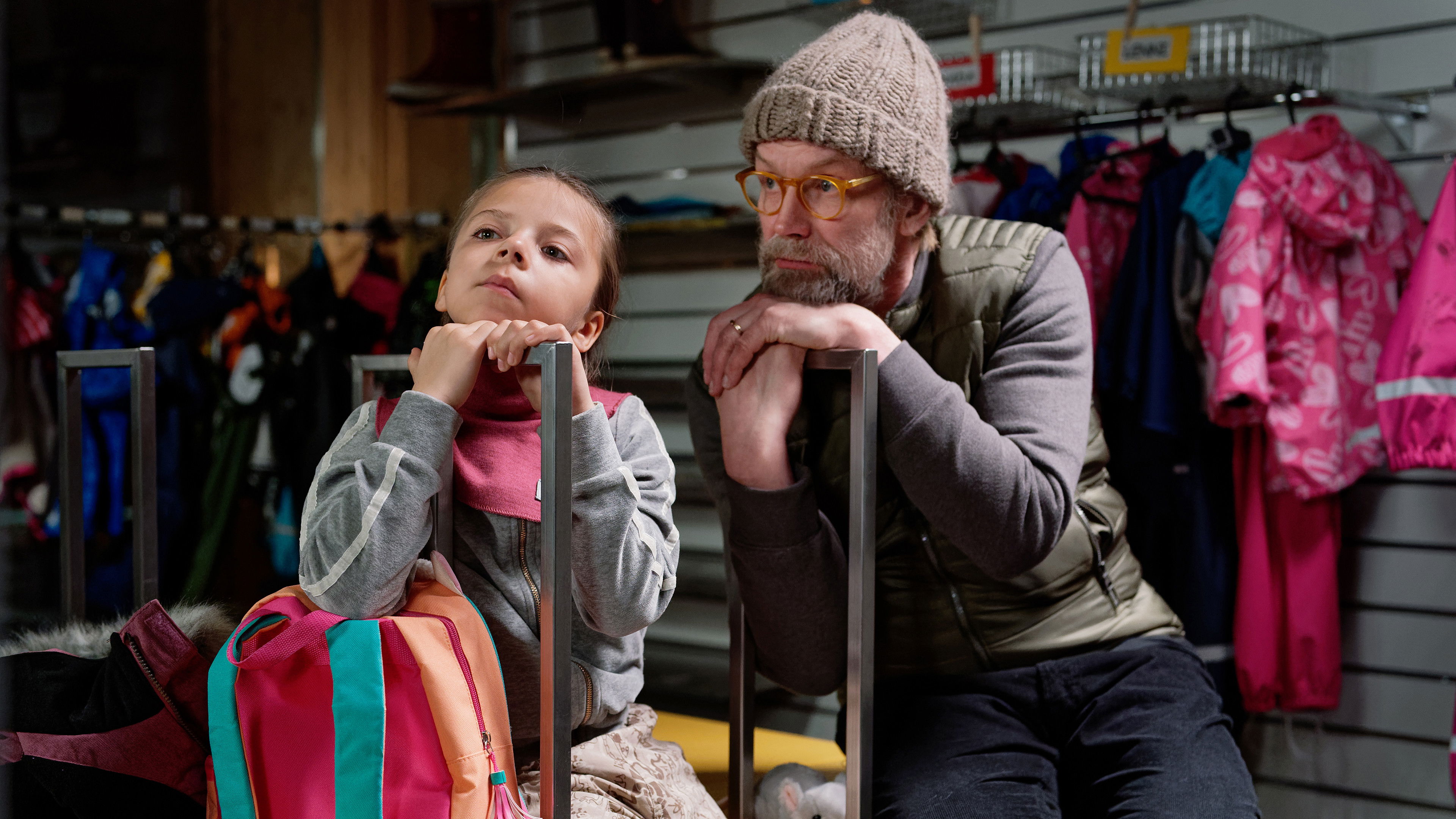 Man and a Junior Background